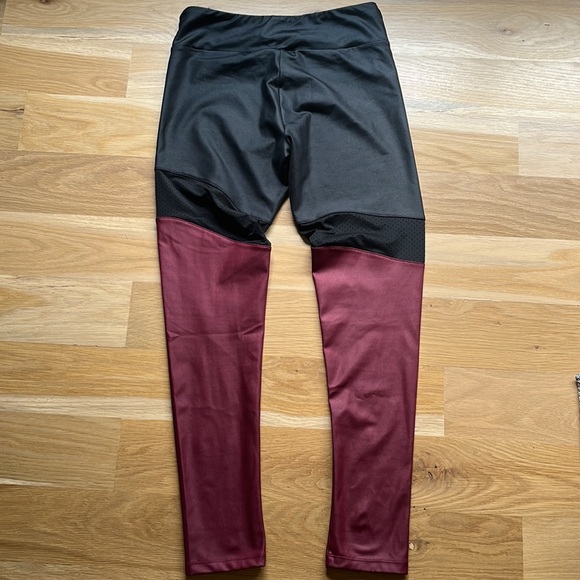Color block athletic leggings leather look - Picture 5 of 5